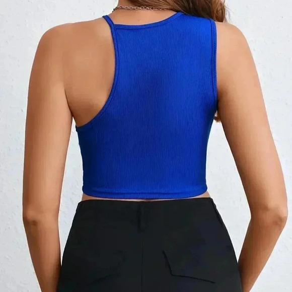 Asymmetrical Neck Tank Top - Picture 2 of 2